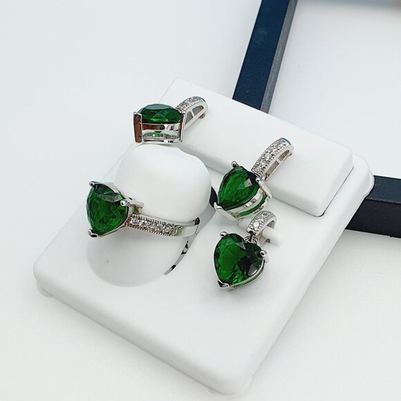 "925 Sterling Silver Cubic Zircon Jewelry Set, UU1P7A7107 - Picture 5 of 9